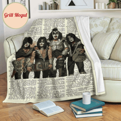 kiss band fleece blanket for rock fan