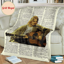 kurt cobain fleece blanket for music lover