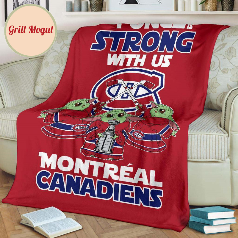 Montreal Canadiens Baby Yoda Fleece Blanket The Force Strong.jpg