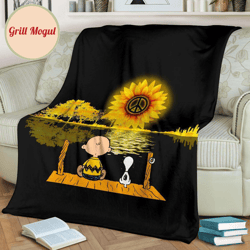 peaceful charlie brown and snoopy fleece blanket gift idea