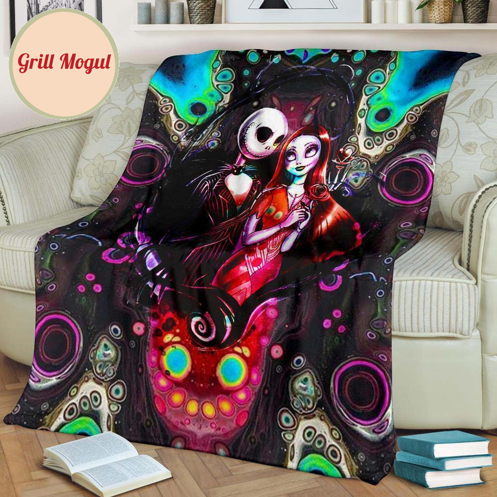 The Nightmare Jack & Sally Fleece Blanket For Bedding Decor.jpg