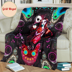 the nightmare jack & sally fleece blanket for bedding decor
