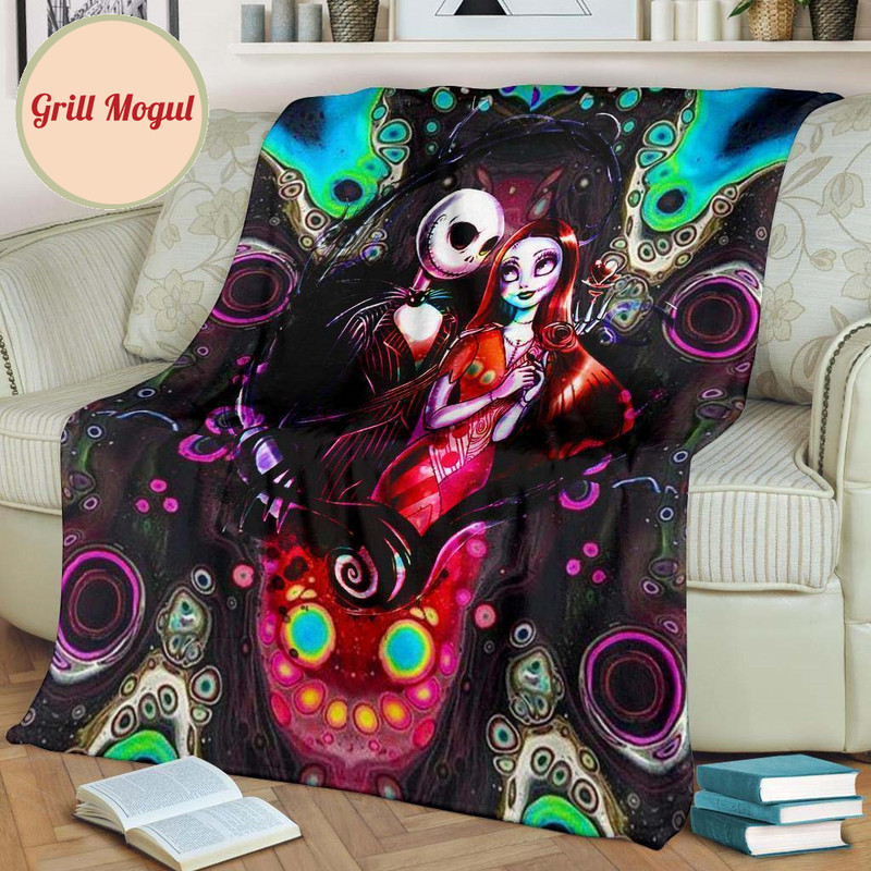 The Nightmare Jack & Sally Fleece Blanket For Bedding Decor.jpg