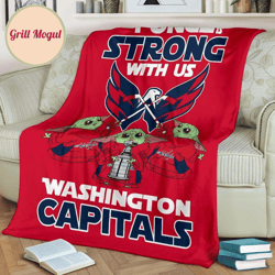 washington capitals baby yoda fleece blanket the force strong