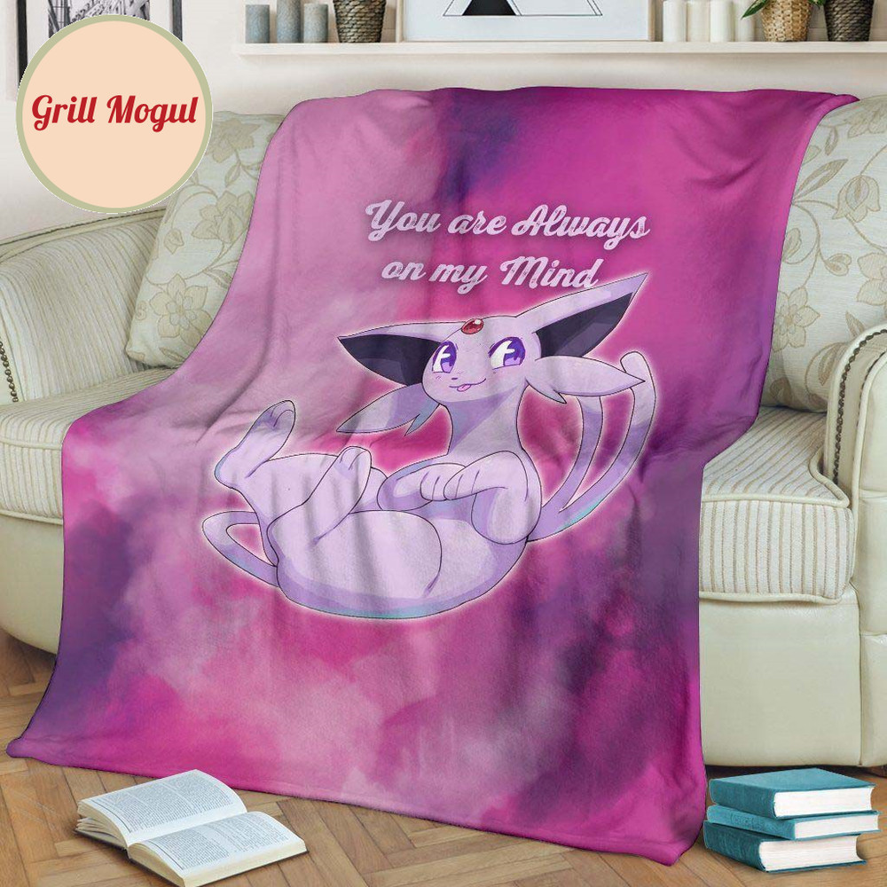 You Are On My Mind Espeon Fleece Blanket Fan.jpg