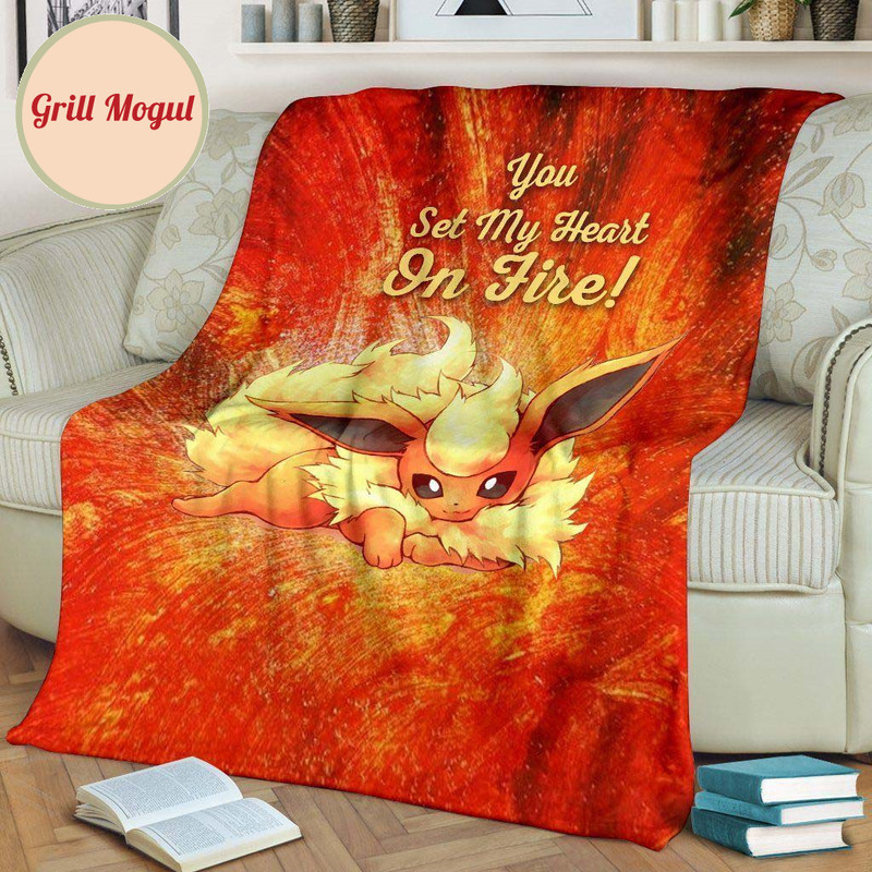You Set My Heart On Fire Flareon Fleece Blanket.jpg