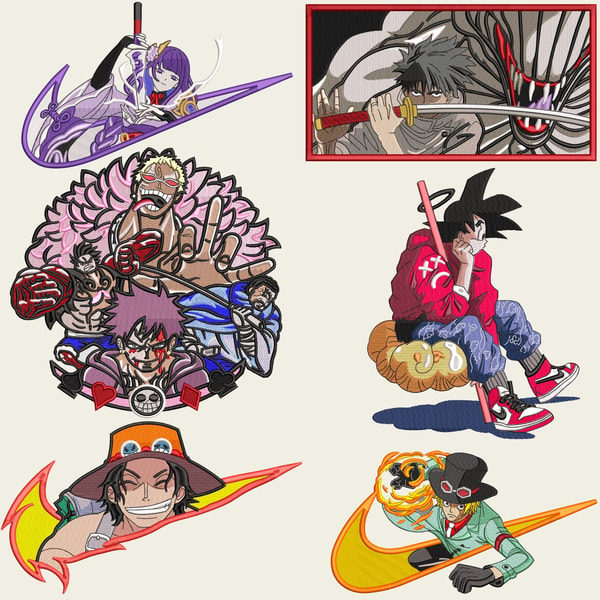 20 Anime Embroidery Designs Bundle, Anime Machine Embroidery - Inspire ...