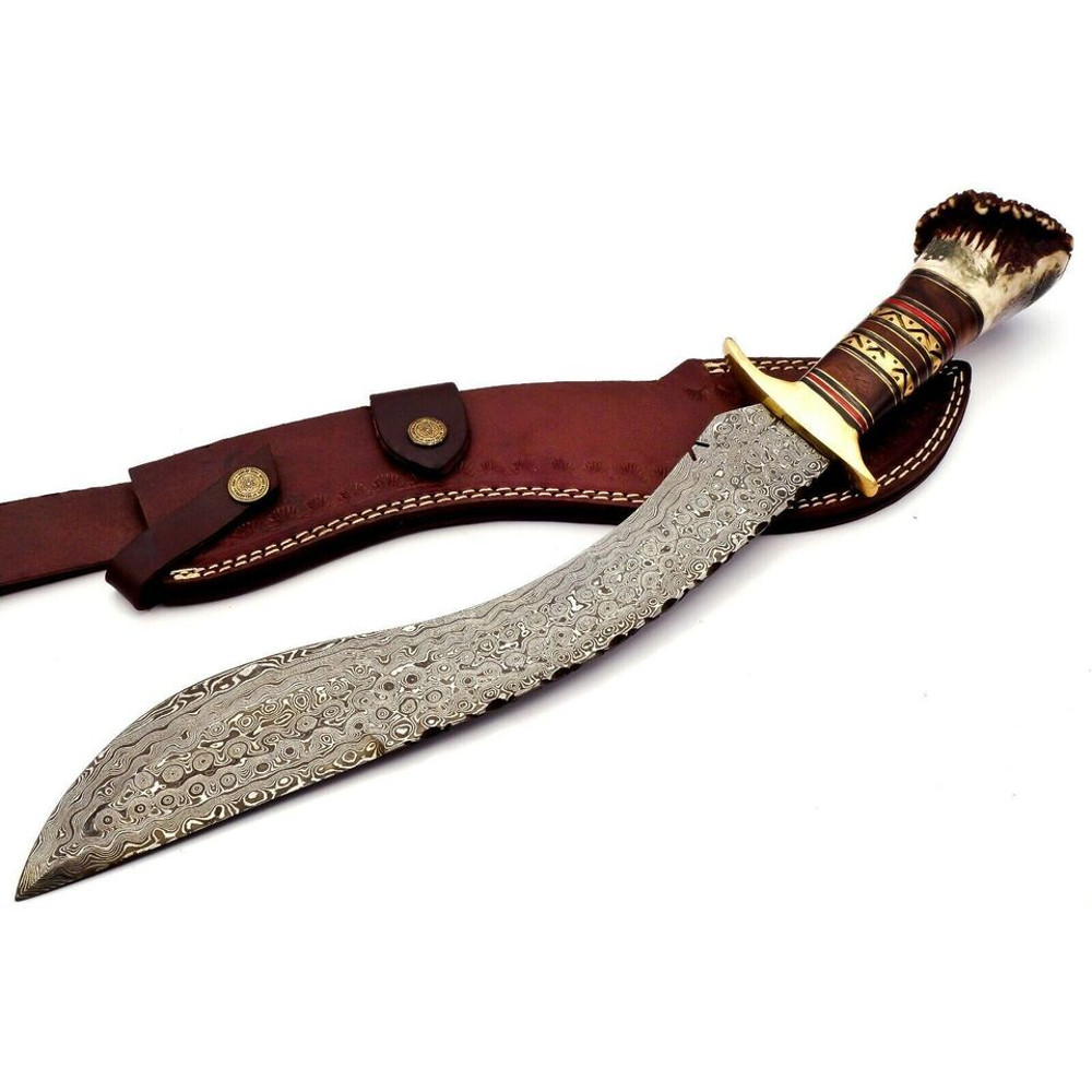Buye Now Damascus Steel Bowie Kukri Knife