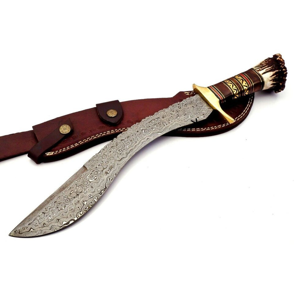 Buy Now Damascus Steel Bowie Kukri Knife