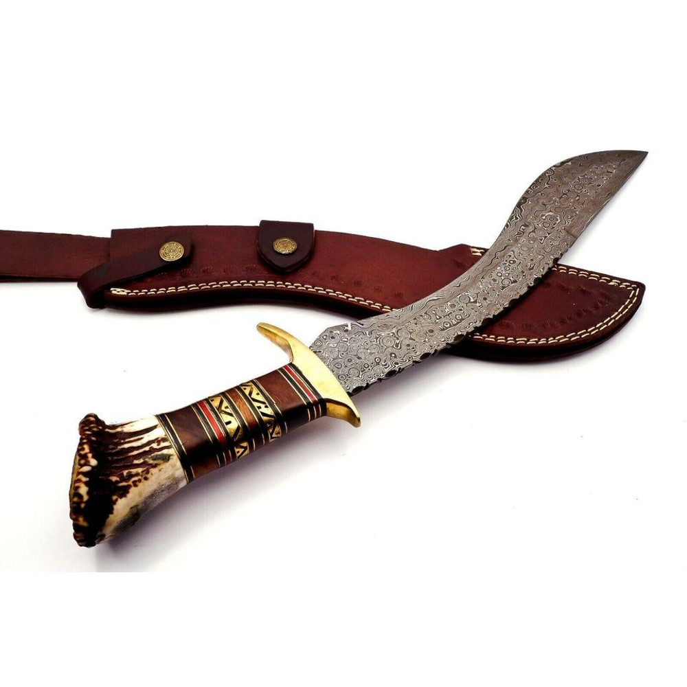 Buy Now Damascus Steel Bowie Kukri Knife