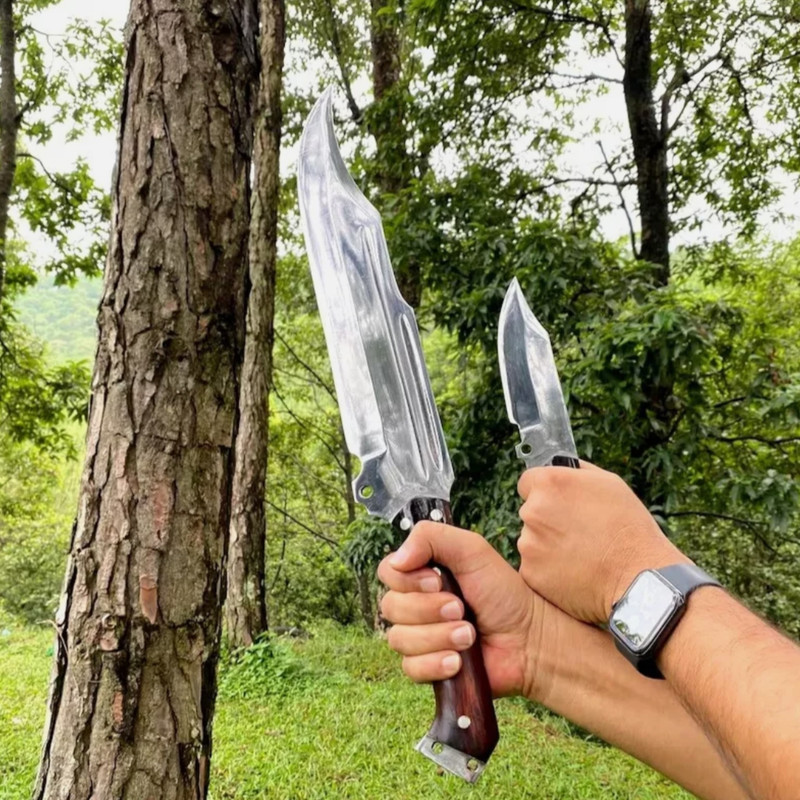 Custom Handmade Carbon Steel Blade Survival Bowie Knife Hunting Knife Camping 1