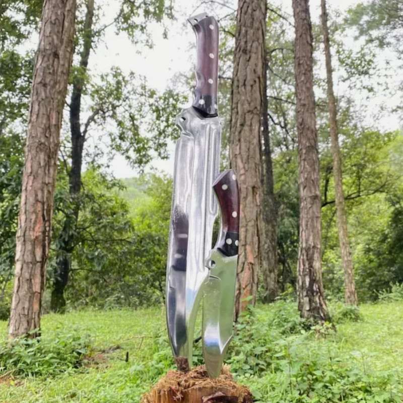 Custom Handmade Carbon Steel Blade Survival Bowie Knife Hunting Knife Camping 3