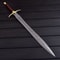 Custom Handmade Damascus Steel Sword With Leather Sheath 0