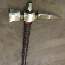 hand-forged spiked war hammer | high carbon steel head & leather-wrapped handle | medieval battle hammer