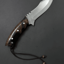 handmade full tang hunting knife 10.62" | engraved 4116 german steel blade | walnut grip | outdoor survival knife