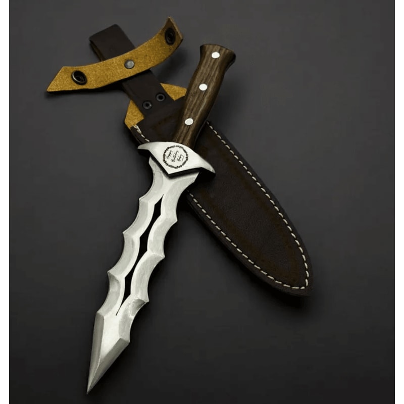 11 Personalized Walnut Handle DoubleEdge Dagger Knife Custom Engraved Anniversary Outdoor Gift L 0