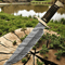 18 Handmade Snake Damascus Steel Bowie Knife Deer Horn Handle Custom Full Tang Hunting Survival 0
