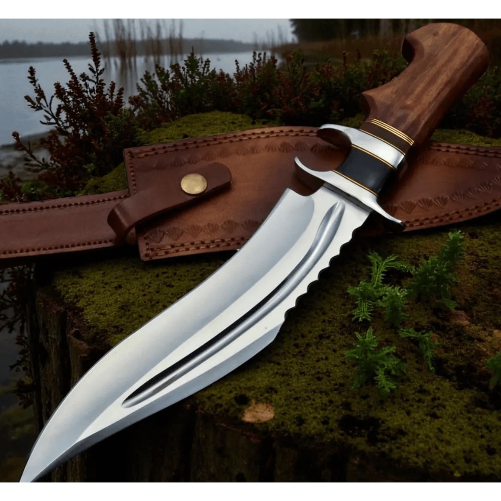 Handmade 15 Stag Handle Hunting Knife High Carbon Steel HammerForged Blade 3