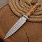 Handmade Damascus Steel Dagger Knife Leather Stack Handle Camping Knife Gift 2