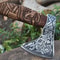 Premium Engraved Viking Axe High Carbon Steel Hatchet With Leather Sheath Nordic Heritage Axe 4