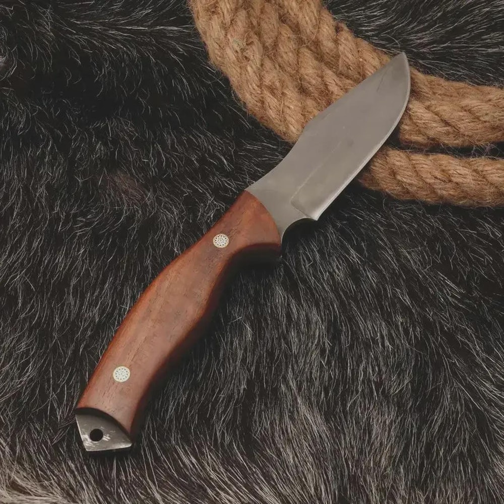 Handmade Hunting Knife EDC Full Tang Camping Knife Fixed Blade Survival Knife With Leather Sheath 1