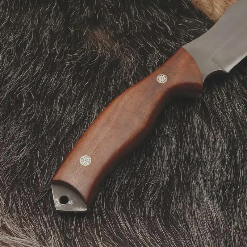 Handmade Hunting Knife EDC Full Tang Camping Knife Fixed Blade Survival Knife With Leather Sheath 2