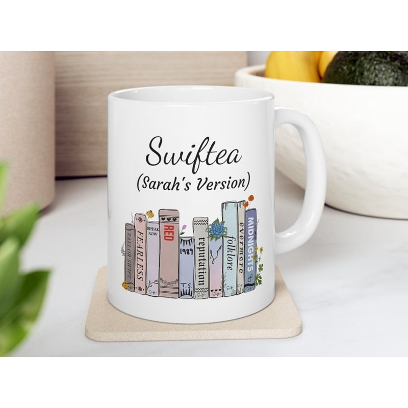 Swiftea Custom Mug, Gift for Music Lover, Taylors books, Gift for Her, Taylor Mug, Album Mug, Fan Mug, Swift Gift, Tea Mug1.jpg