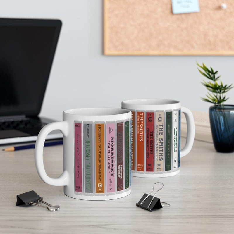 The Smiths and Morrissey Cassette Collection Mug. 80s Music. Cassette Collection Mug. Music Gift. Music Mug5.jpg