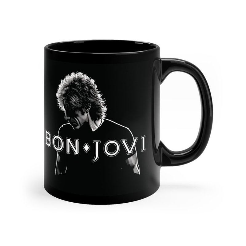 Bon Jovi Rock Icon Mug - High-Contrast Image of Jon Bon Jovi - Perfect Gift for Bon Jovi Fans 11oz Black Mug1.jpg