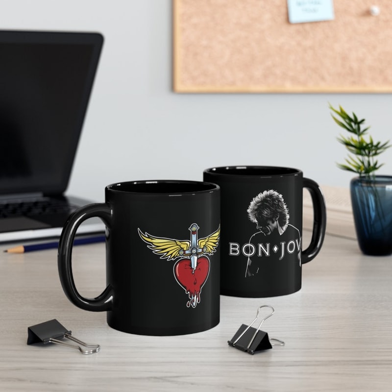 Bon Jovi Rock Icon Mug - High-Contrast Image of Jon Bon Jovi - Perfect Gift for Bon Jovi Fans 11oz Black Mug5.jpg