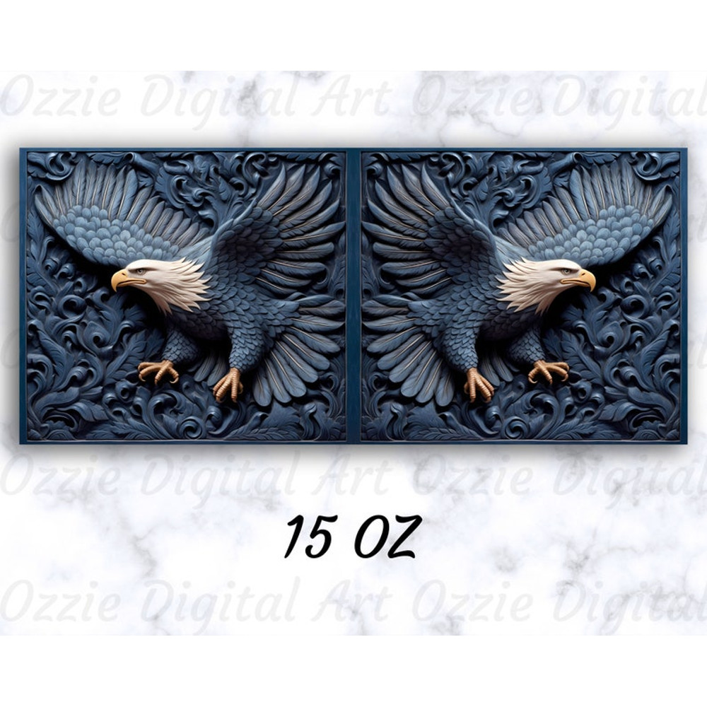 3D Engraved Leather Eagle Mug Wrap, 11oz And 15oz Mug Template, Mug Sublimation Design, Mug Wrap Template, Instant Digital Download PNG2.jpg