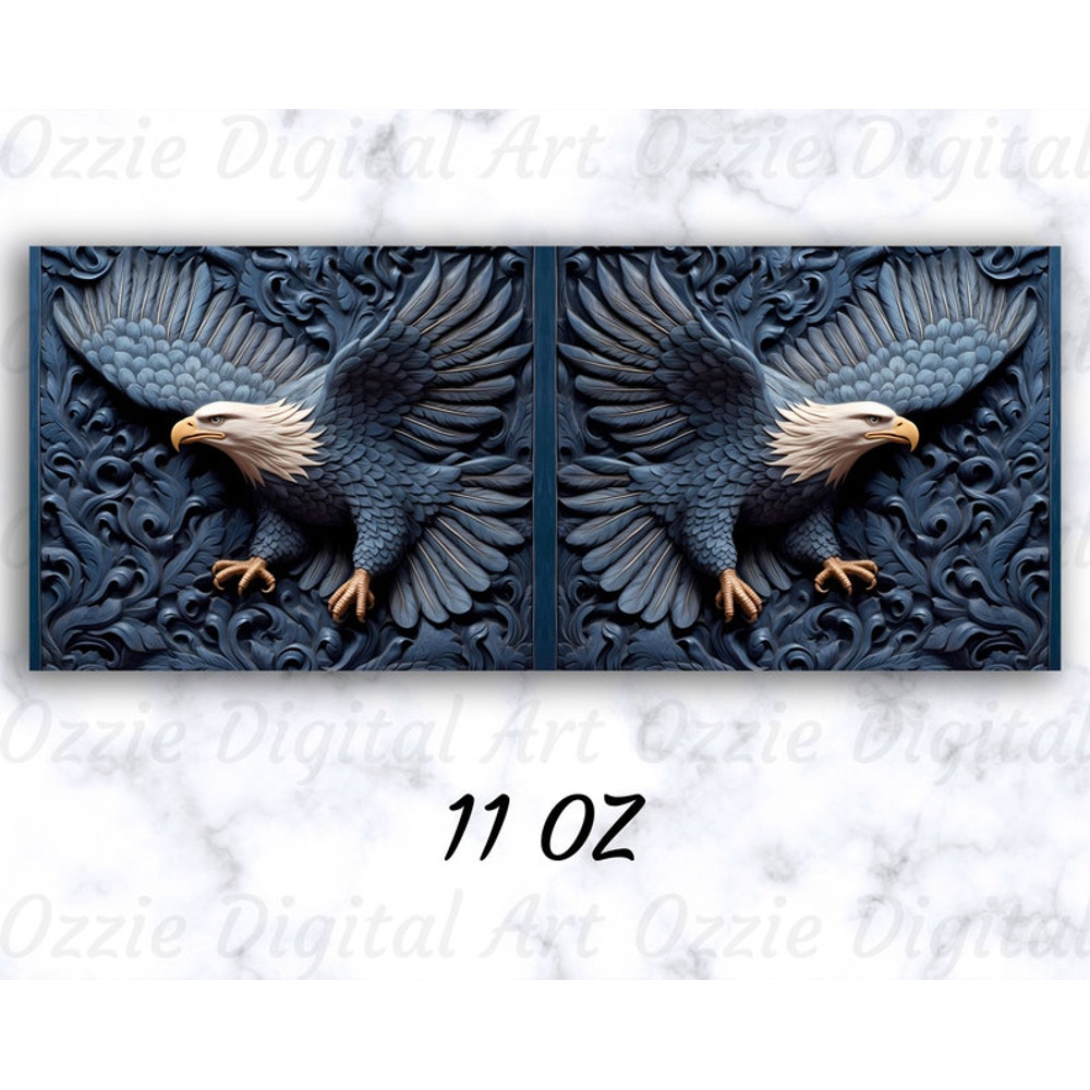3D Engraved Leather Eagle Mug Wrap, 11oz And 15oz Mug Template, Mug Sublimation Design, Mug Wrap Template, Instant Digital Download PNG3.jpg