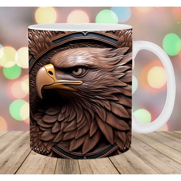 3D Engraved Leather Eagle Mug Wrap, 11oz And 15oz Mug Template1.jpg