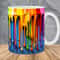 3D Rainbow Dripping Paint Mug Wrap 11oz & 15oz Mug Template, 3D Mug Sublimation Design Mug Wrap Template PNG Instant Digital Download1.jpg