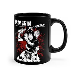 anime mug, jujutsu kaisen mug, toji fushiguro mug, 11oz black coffee mug