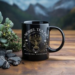 suriel tea co acotar mug, high lord hot tea | 11oz black mug | banned books | perfect for hot tea or coffee