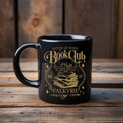book club mug, suriel tea co acotar, 11oz black - banned books - perfect for hot tea or coffee