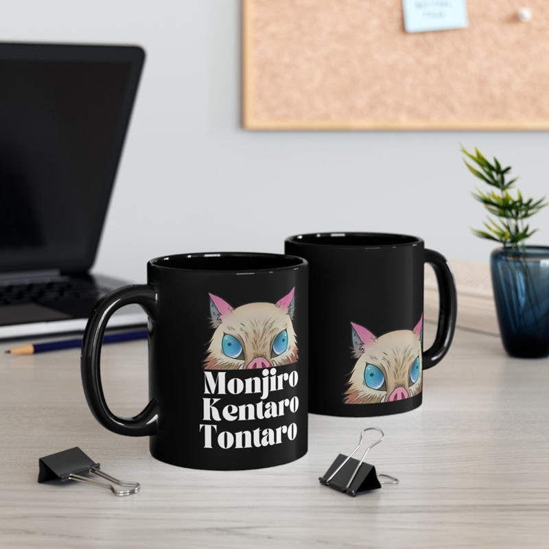 Anime Mug, Inosuke Mug, Demon Slayer mug, Anime Mug Gifts, Black mug, Coffee Mug, Anime Lover Mug3.jpg