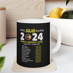 Solar Eclipse 2024 Mug, Eclipse Tour 2024 Mug, Gift for Space Fan, North America Eclipse 2024 Mug