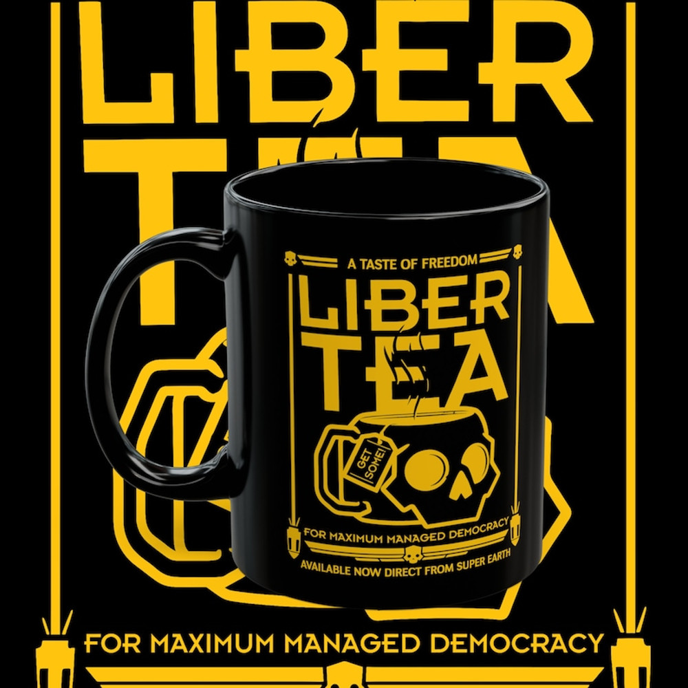 Liber-Tea Helldivers 2 Mug, Morning Cup Of Liber-Tea, Helldivers Taste Democracy Black Mug (11oz, 15oz)1.jpg