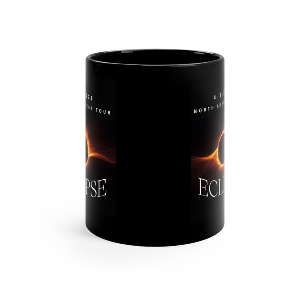 11oz Black Mug to Celebrate Total Solar Eclipse April 8, 2024 - Astronomy Lover, North America Tour, Path of Totality, Celestial, Totality2.jpg