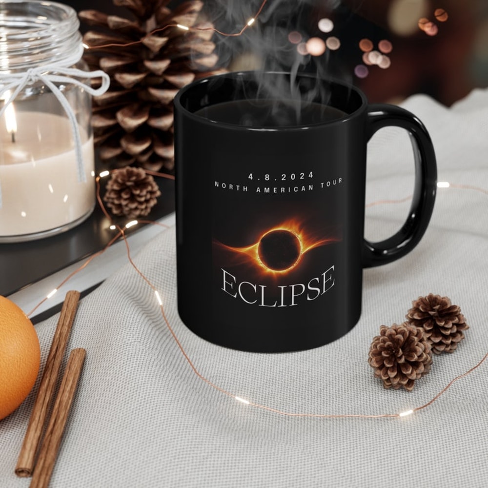 11oz Black Mug to Celebrate Total Solar Eclipse April 8, 2024 - Astronomy Lover, North America Tour, Path of Totality, Celestial, Totality4.jpg