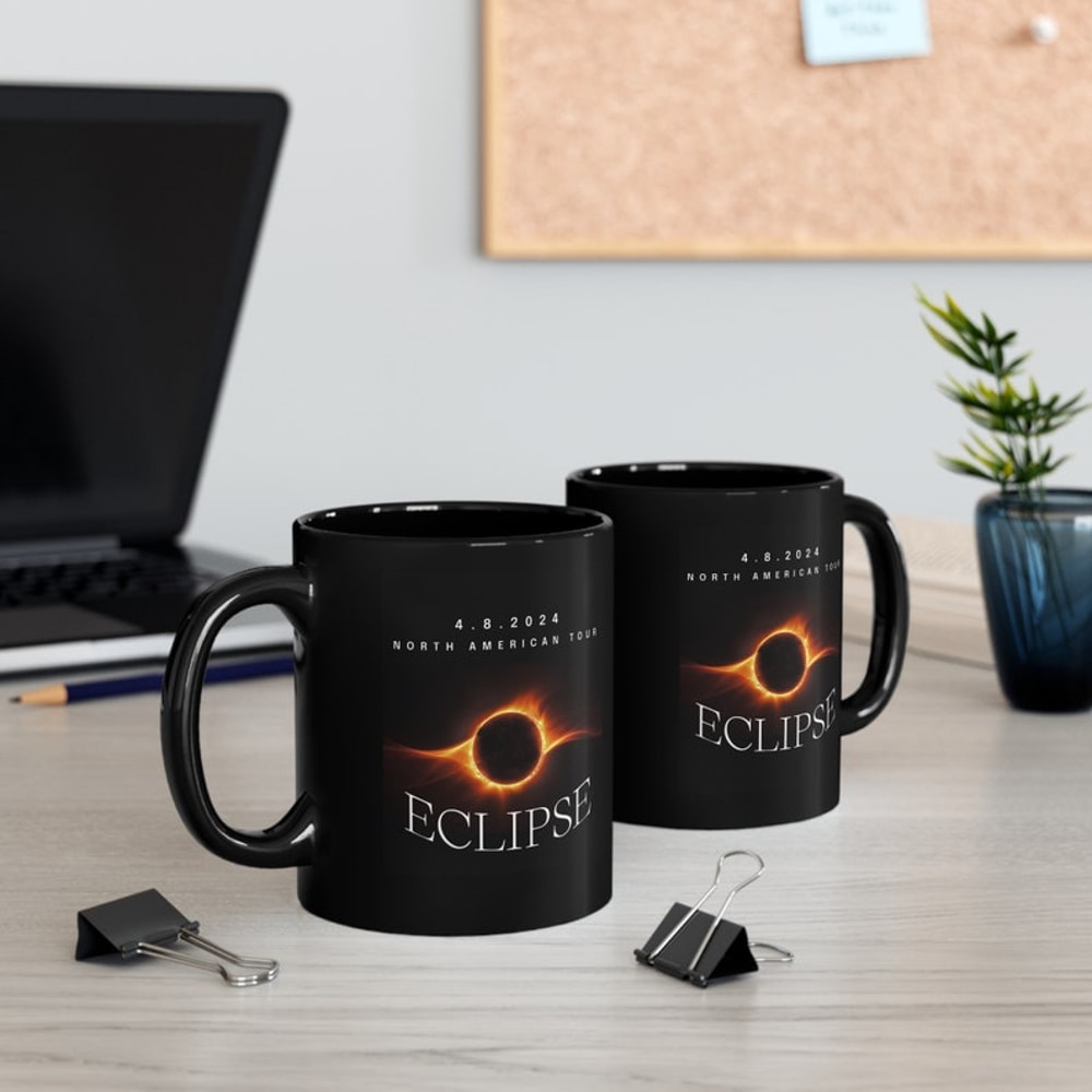 11oz Black Mug to Celebrate Total Solar Eclipse April 8, 2024 - Astronomy Lover, North America Tour, Path of Totality, Celestial, Totality5.jpg