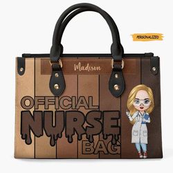 Official Nurse Bag Personalized Custom Leather Bag, Nurses Day