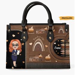 Personalized Custom Leather Bag, Teachers Day