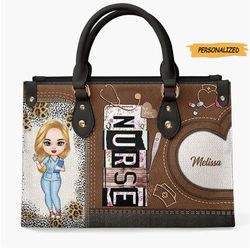 Personalized Leather Bag, Birthday, V1