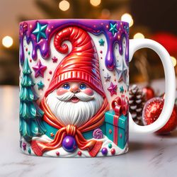 3d gnome christmas mug gnome mug 3d puffy gnome mug inflated press design 15oz and 11oz coffee cup