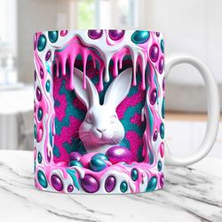 3d rabbit hole in a wall mug easter 11oz & 15oz mug, mug, easter mug