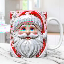 3d santa christmas mug cute mug 3d santa claus 15oz 11oz coffee cup 3d christmas mug press design