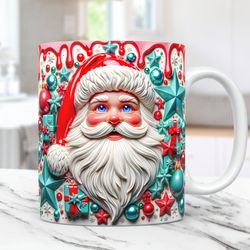 3d santa christmas mug santa claus mug christmas mug press design 11oz and 15oz 3d cute coffee cup